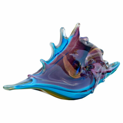 Venetian Glass Blue Seashell - Back