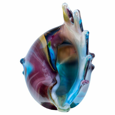Venetian Glass Blue Seashell - Front