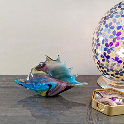 Venetian Glass Blue Seashell Lifestyle