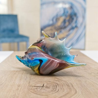 Venetian Glass Blue Seashell Lifestyle