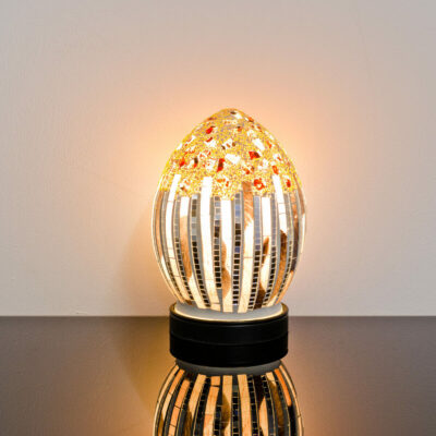 Art Deco Small Mosaic Glass Egg Lamp On