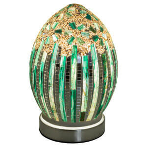 Green Deco Small Mosaic Glass Egg Lamp