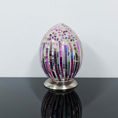 Rose Deco Mosaic Glass Egg Lamp Off