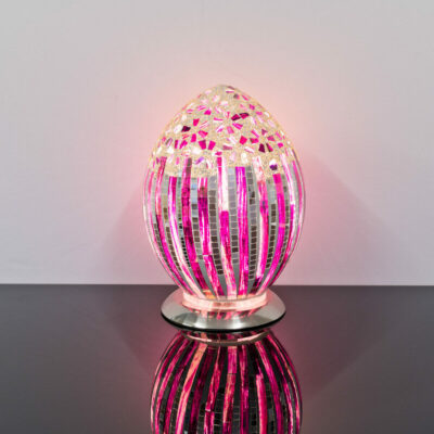 Rose Deco Mosaic Glass Egg Lamp On