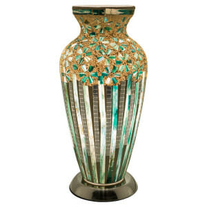 Green Deco Mosaic Glass Vase Lamp