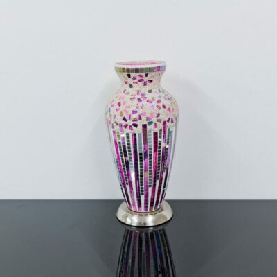 Rose Deco Mosaic Glass Vase Lamp Off