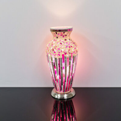 Rose Deco Mosaic Glass Vase Lamp On
