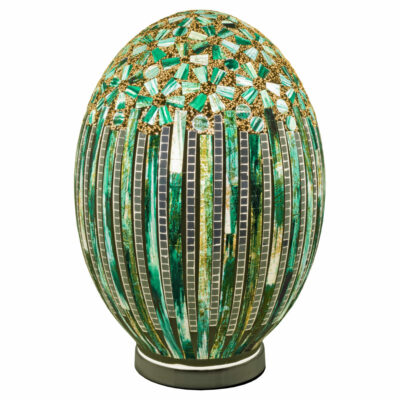 Green Deco Large Mosaic Glass Egg Lamp