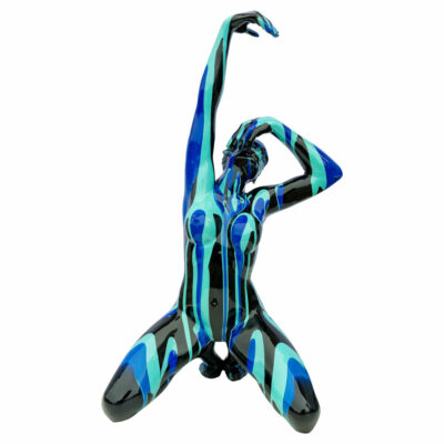 Black and Blue Yoga Lady Sculpture