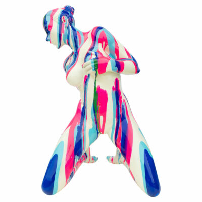Pink and Blue Yoga Lady Sculpture