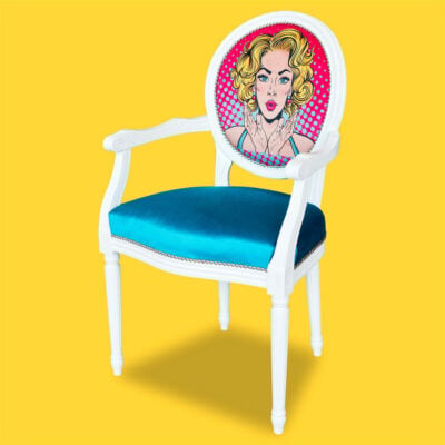 Pop Art Chair - Blue and White