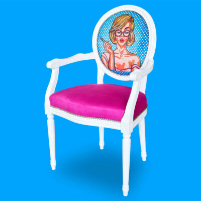 Pop Art Chair - Pink and White