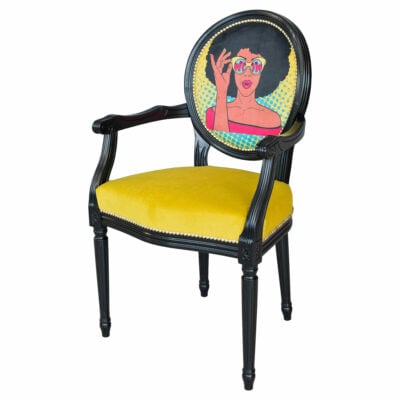 Pop Art Chair - Black and Yellow - Front
