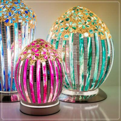 Mosaic Egg Lamps