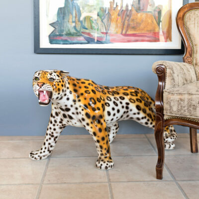 Ceramic Walking Leopard Statue