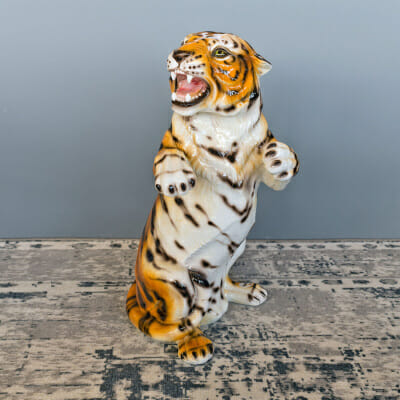 Porcelain Tiger Cub Statue