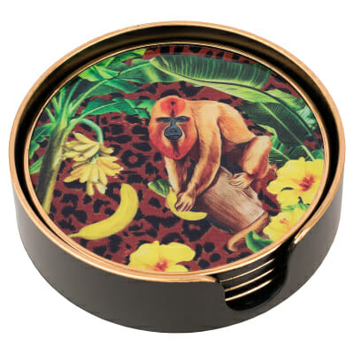 Golden Monkey Circular Coaster Set