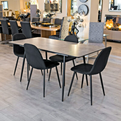 Carleton Extending Grey Dining Table - Fully Extended