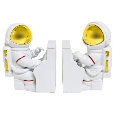 Astronaut Playing Piano Book End Figurines