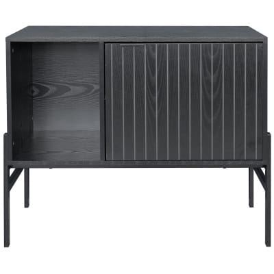 Groove Black Storage Cabinet