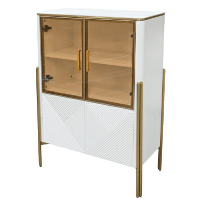 Ewing White and Gold Cabinet