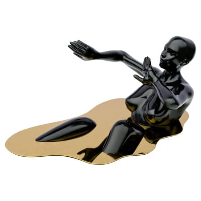 Liquid Embrace Black Resin Sculpture