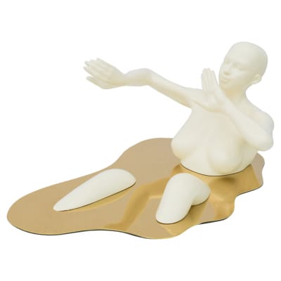 Liquid Embrace Cream Resin Sculpture