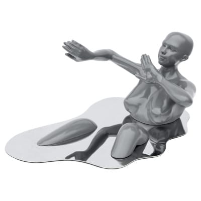 Liquid Embrace Grey Resin Sculpture