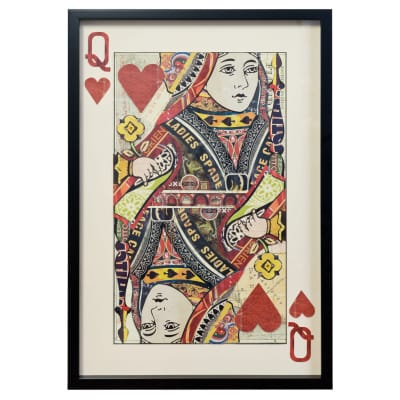 Queen of Hearts Collage Playing Card Wall Art