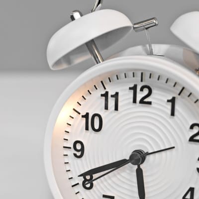 Small White Light Up Alarm Clock - Close Up