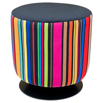 Vibrant Stripe Swivel Drum Stool