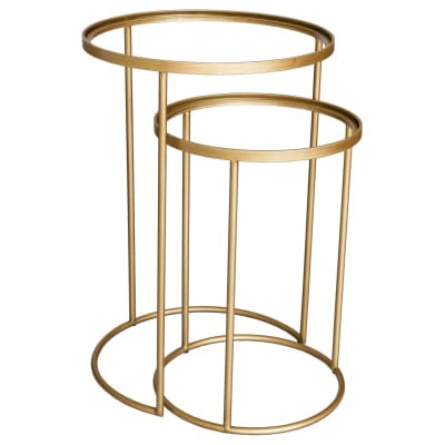 Set of 2 Gold Tray Tables
