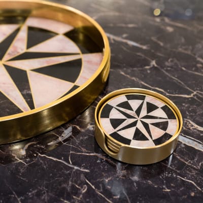 Compass Serving Tray Set Close Up