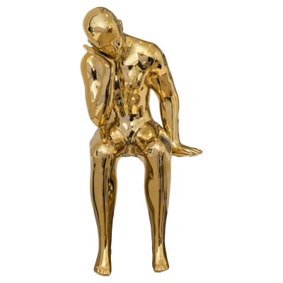 Ceramic Gold Thinking Man