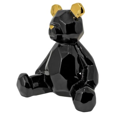 Ceramic Black and Gold Teddy Bear