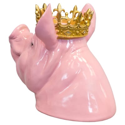 Crowned Pigs Head Bust - Back