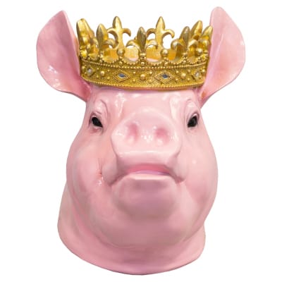 Crowned Pigs Head Bust - Front