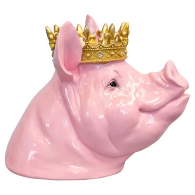 Crowned Pigs Head Bust - Side